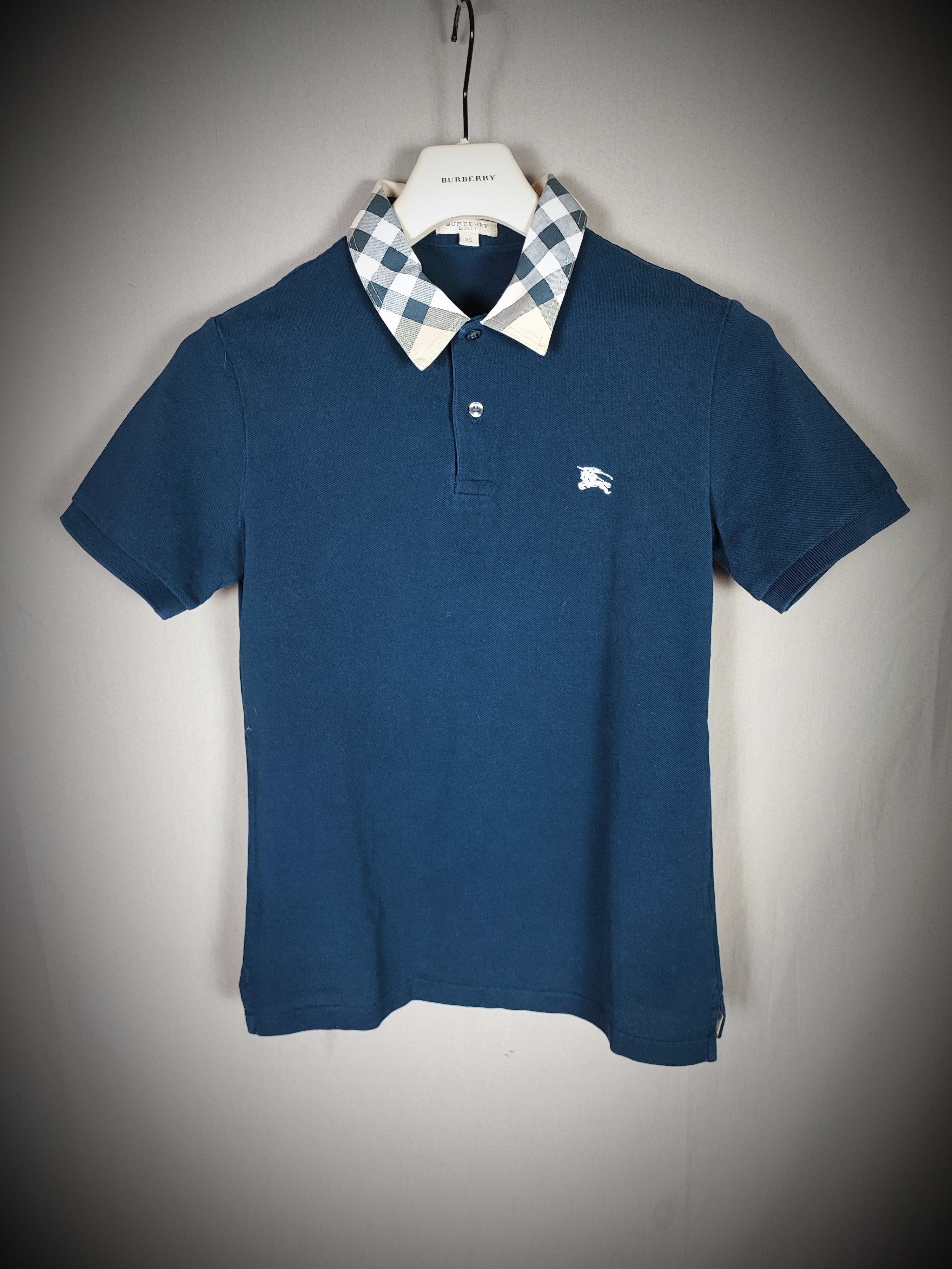 image of Burberry Polo Shirt Xs in Blue, Men's