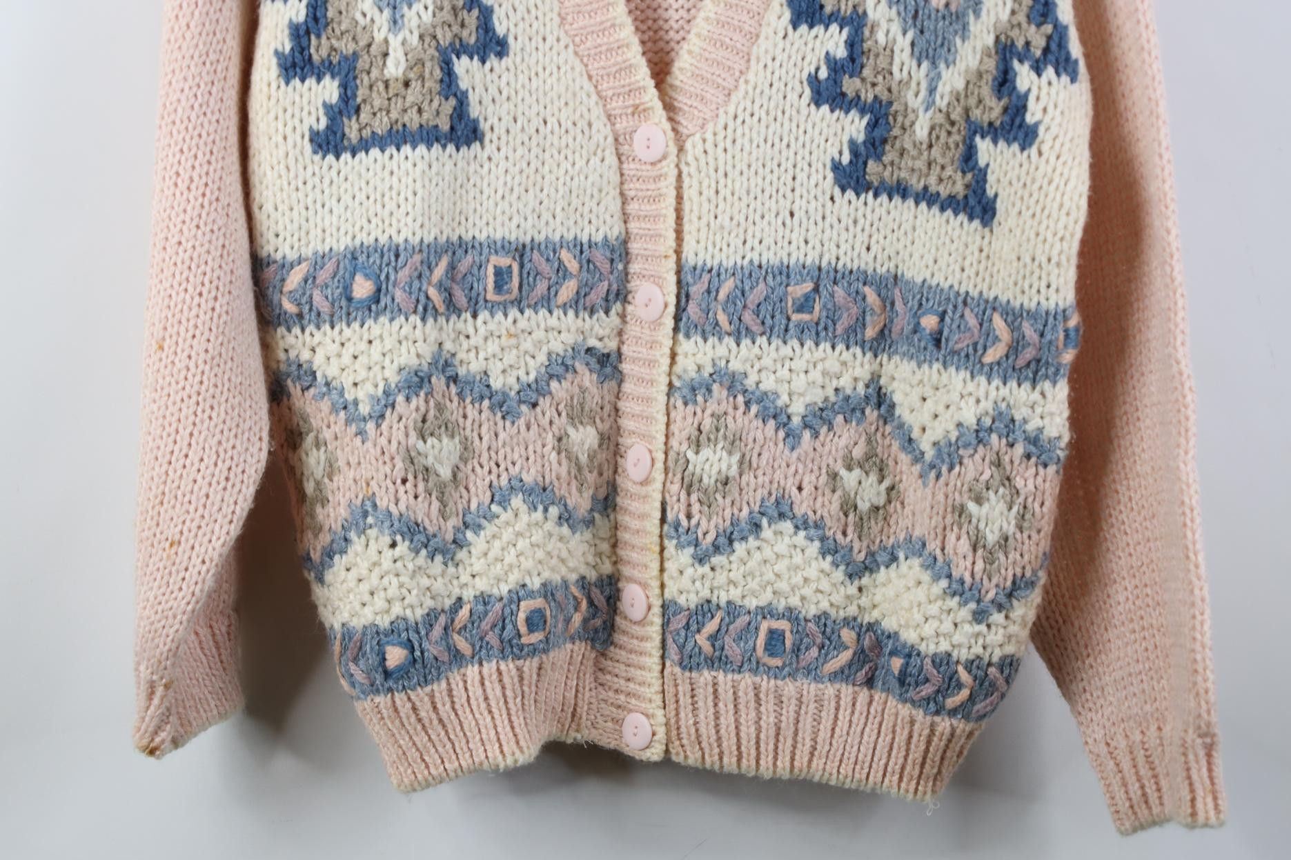 Vintage Vintage 90s Streetwear Babydoll Geometric Cardigan Sweater Size M / US 6-8 / IT 42-44 - 3 Thumbnail