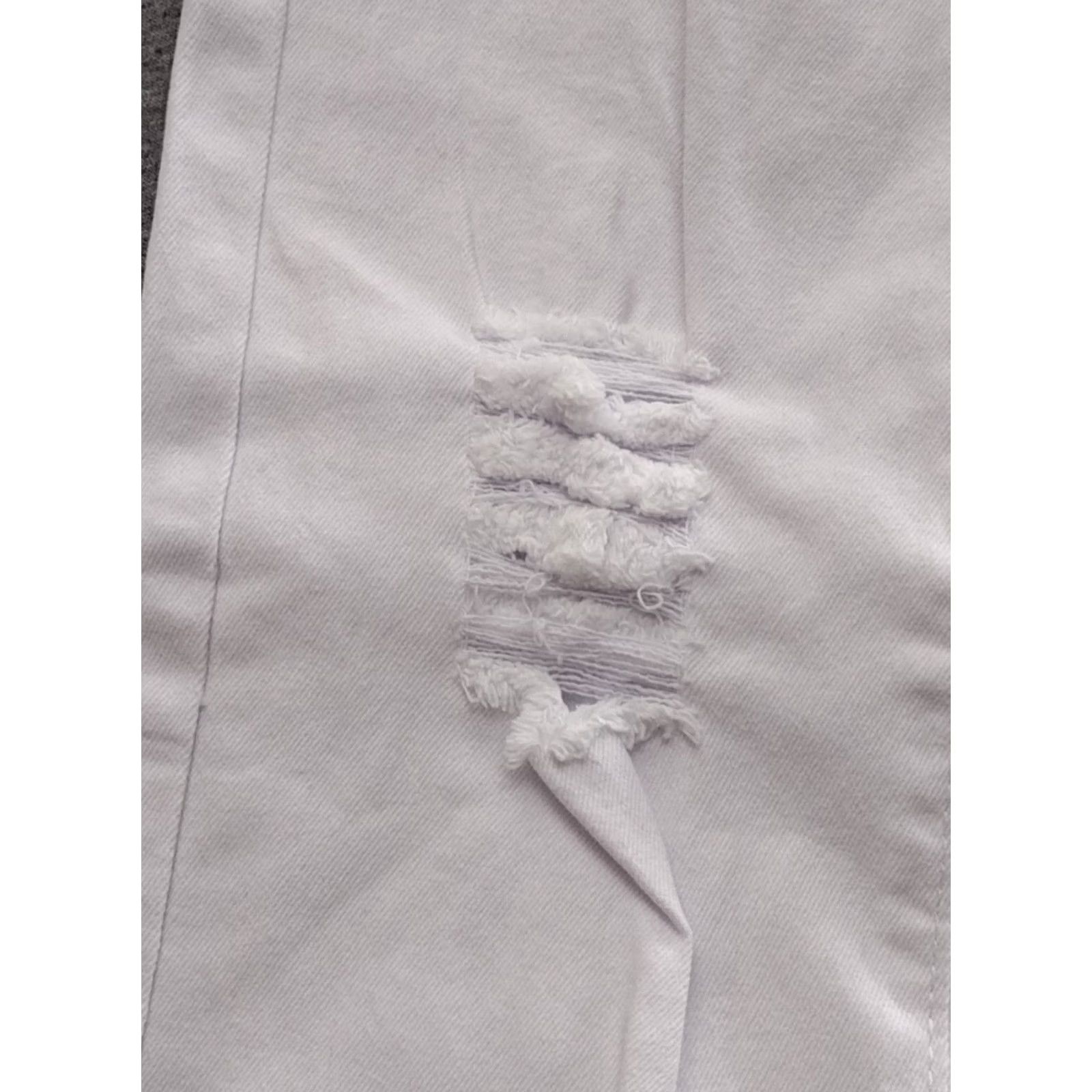 Vintage Fashion Jeans Women's White Distressed Skinny 16 Day 90s Slim Slim White Jeans Fashion Brand Shirt Womens Size 38" / US 16 / IT 52 - 6 Thumbnail