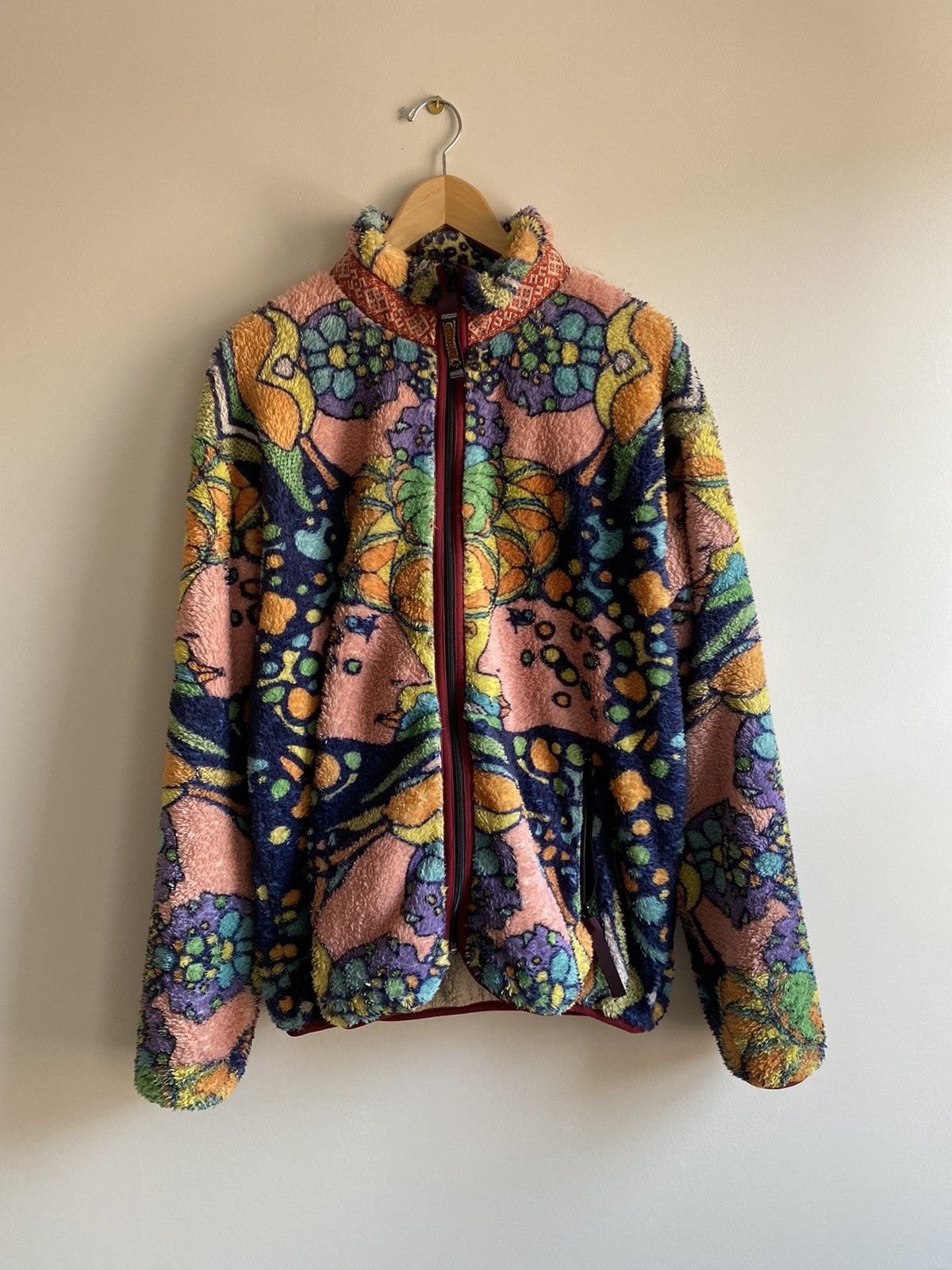 image of Kapital Psychedelic Peter Max Guttman Fleece Jacket in Blue, Men's (Size XL)