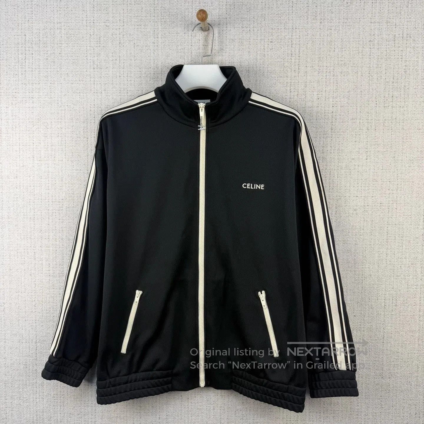 Celine CELINE Logo Embroidered Zip Stand Collar Jacket. Size US L / EU 52-54 / 3 - 1 Thumbnail