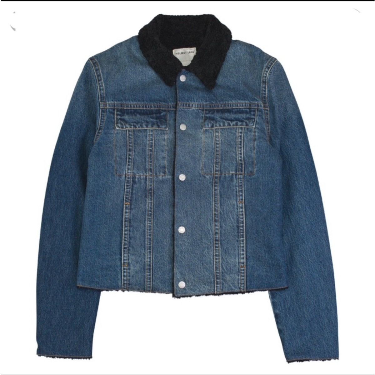 Helmut Lang Helmut lang Sherpa collar waxed denim jacket