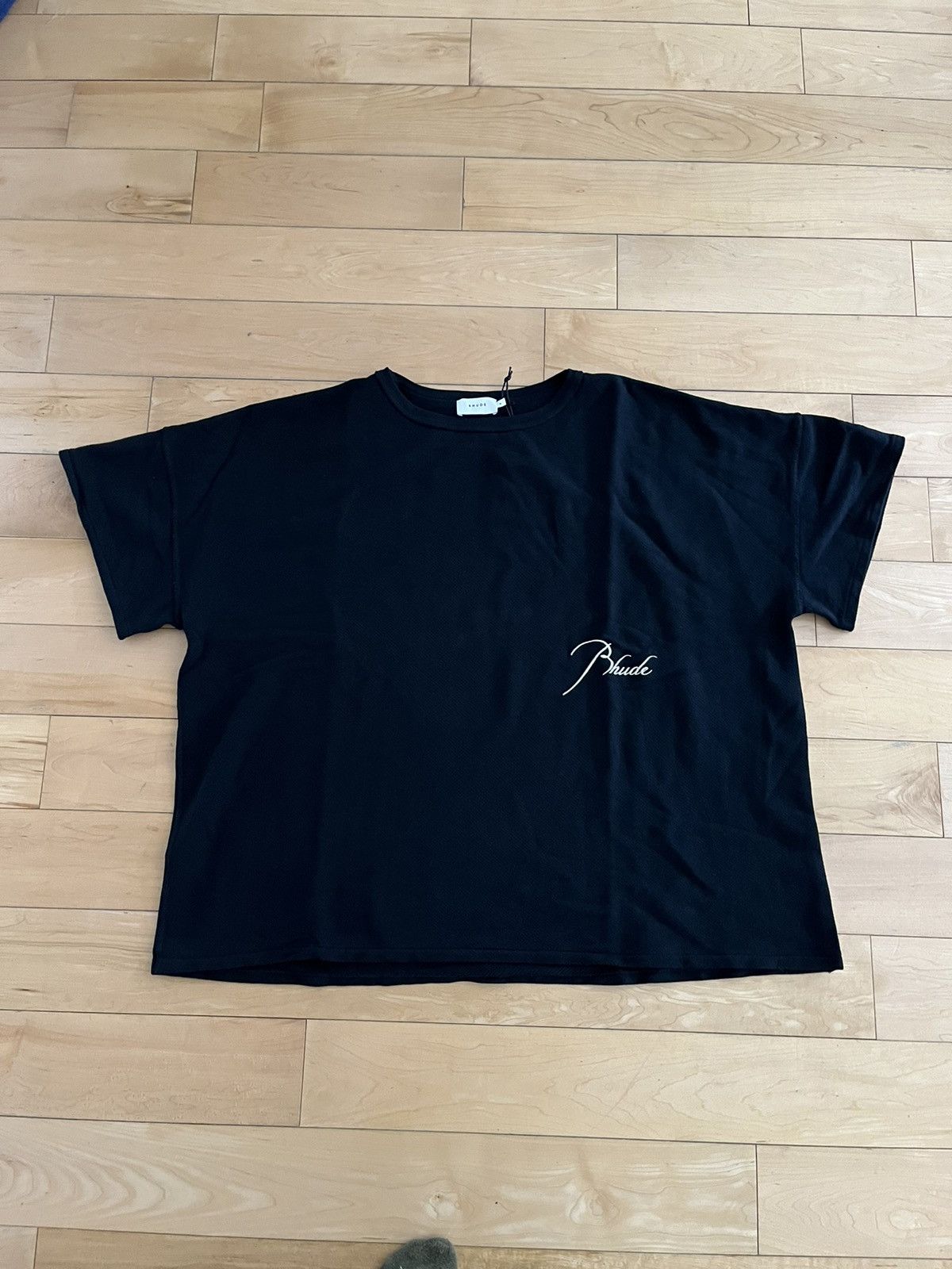 image of NWT - Rhude Pique Oversized Logo T-Shirt in Black, Men's (Size XL)