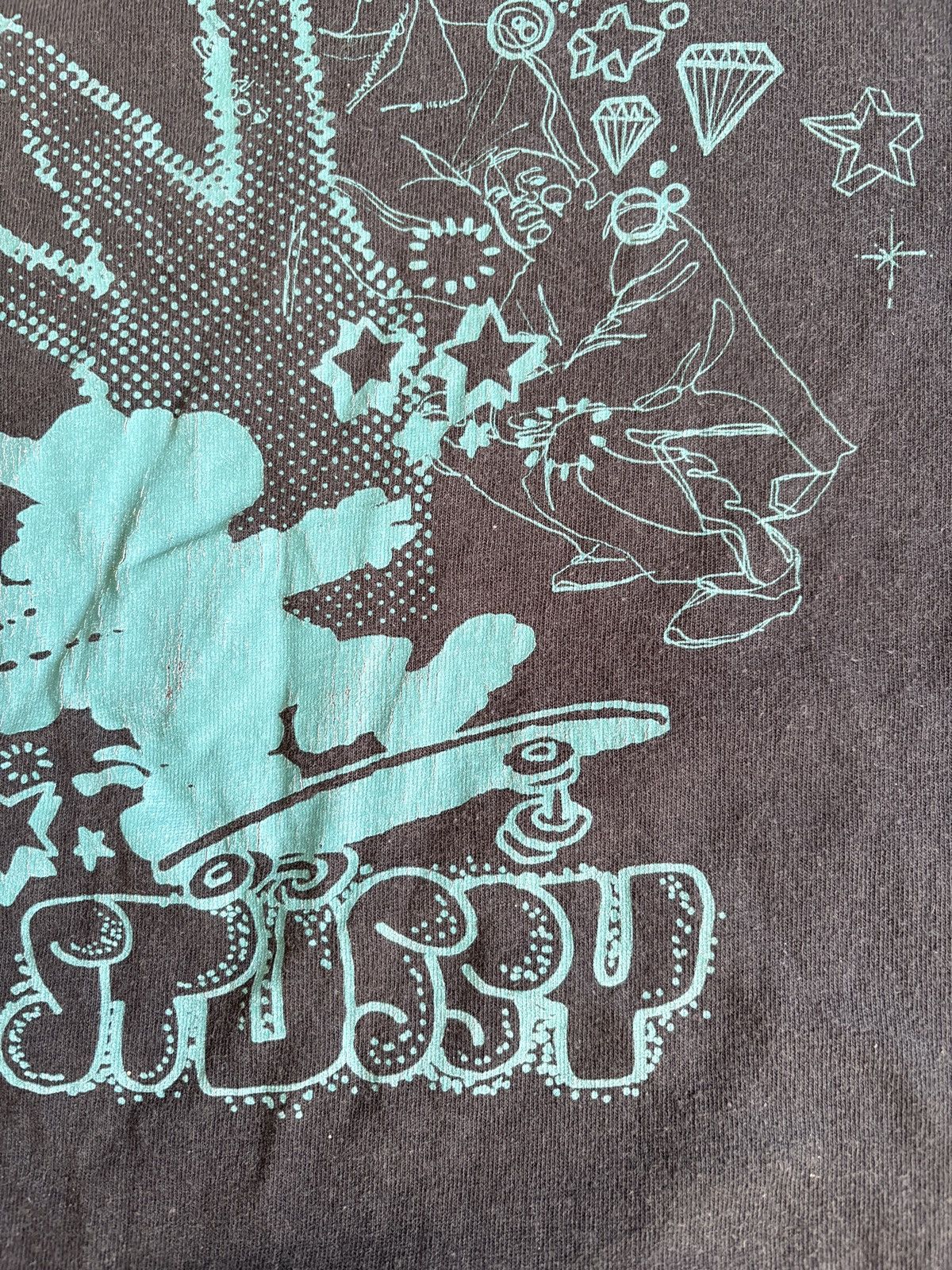 Stussy Vintage 2000s Stussy Graffiti Logo Single Stitch Faded Shirt Size US L / EU 52-54 / 3 - 4 Thumbnail