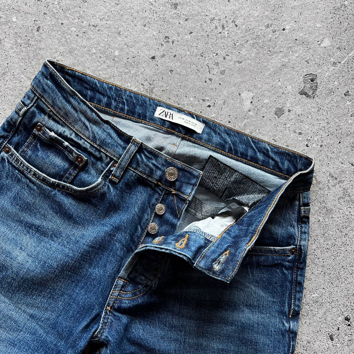 Designer × Zara Zara Man The 90s Blue Skinny Fit Denim Jeans Button Size US 30 / EU 46 - 8 Thumbnail