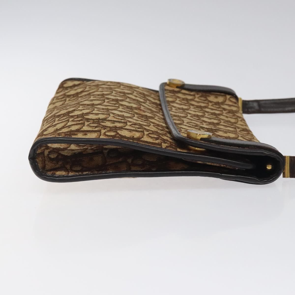 Dior DIOR Trotter Canvas Shoulder Bag Brown Gold Size ONE SIZE - 4 Thumbnail