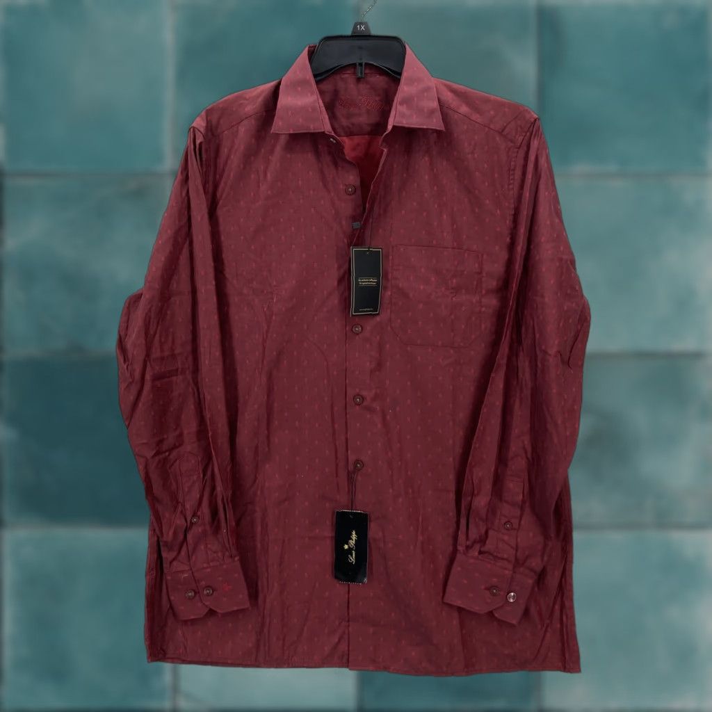 Vintage Louis Philippe Shirt Mens L Red Classic Fiesta Collection Cotton Party Shirt Dress Shirt Long Sleeve Polka Dot 100% Cotton Mens Regular LPSFMCLBK09766 Size US L / EU 52-54 / 3 - 1 Thumbnail