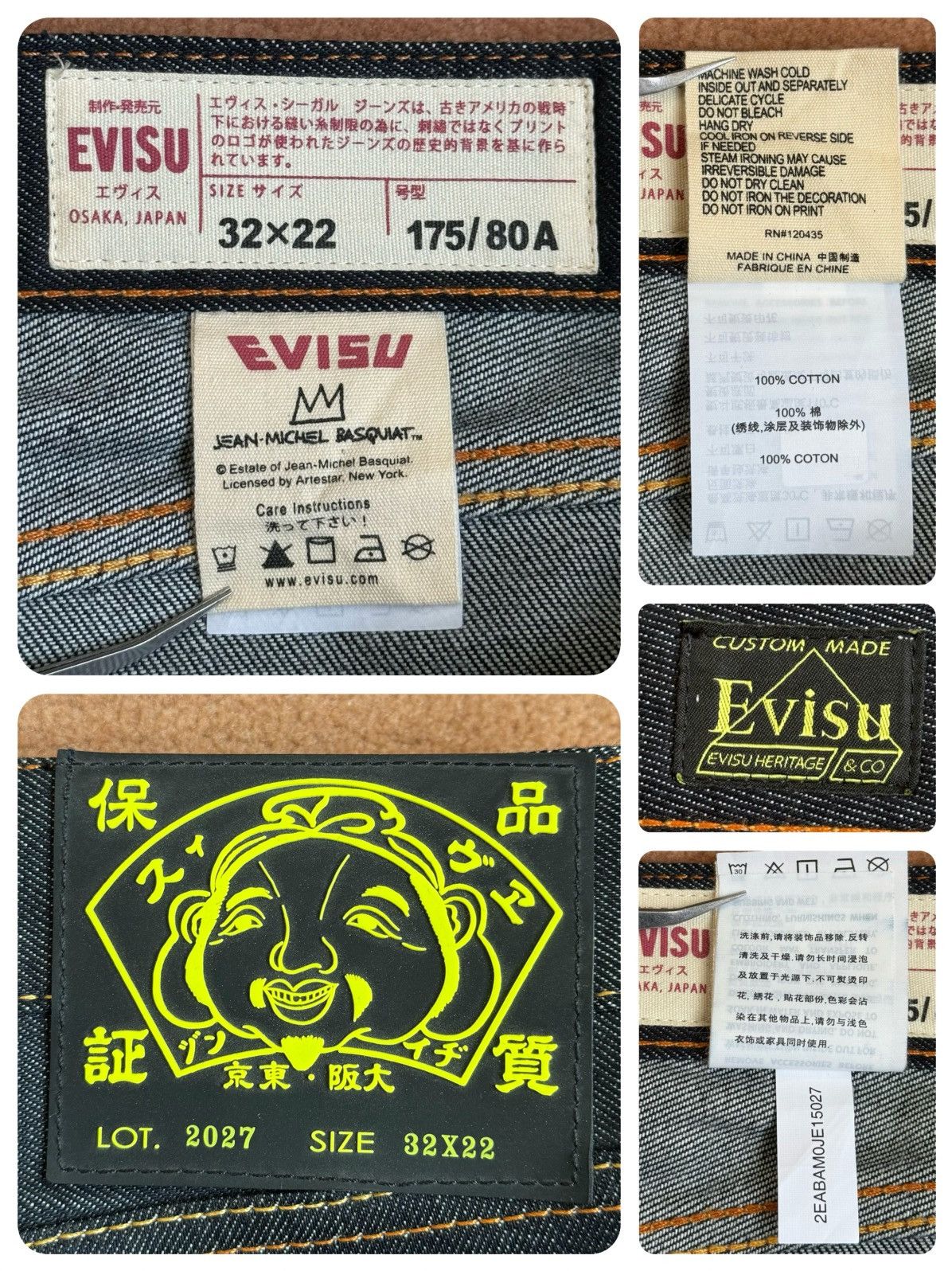 Evisu × Vintage EVISU dinosaur embroidery daicock style jeans！size：32x22 Size US 32 / EU 48 - 3 Thumbnail