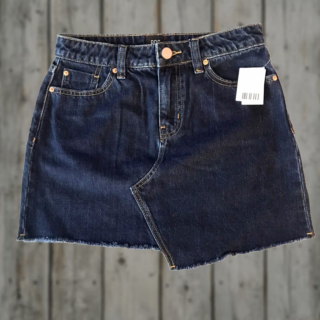 Bdg BDG Denim Skirt Womens Small Urban Outfitters Asymmetrical Mini Frayed Hem NEW Blue Size 28" / US 6 / IT 42 - 1 Thumbnail