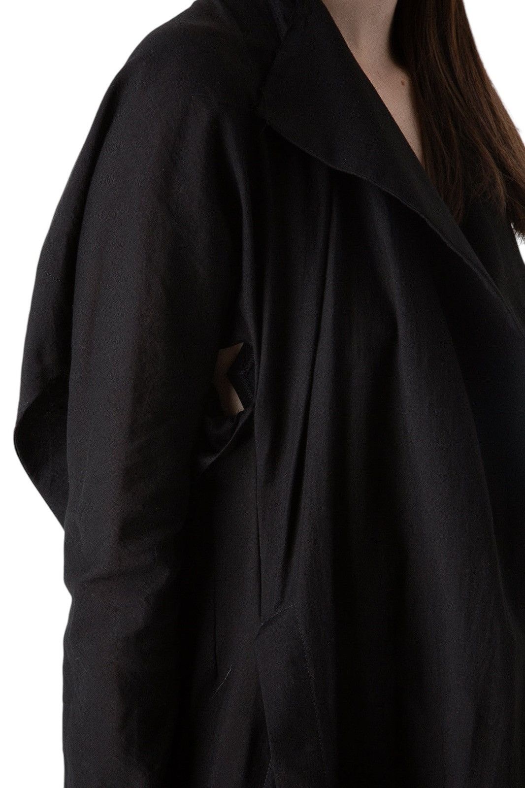 Yohji Yamamoto Asymmetric Duster Shoulder Pad Armor Dress Size S / US 4 / IT 40 - 3 Thumbnail
