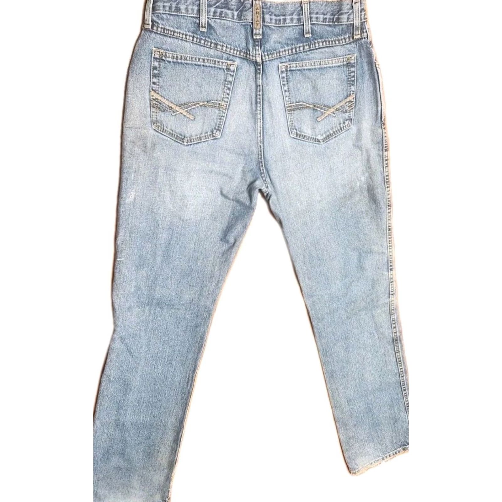 Ariat Nike Shirt Mens Jeans 34x36 Distressed Boot Cut Denim Ariat Relaxed Moisture? Size US 34 / EU 50 - 2 Thumbnail