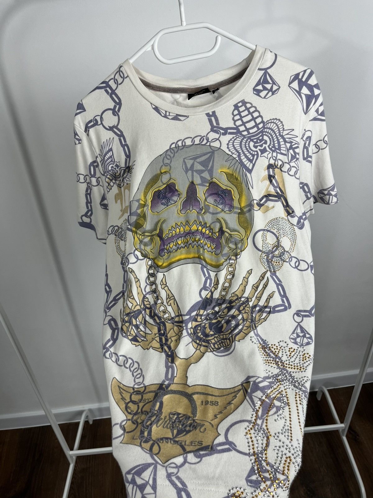 Christian Audigier Christian Audigier Skull Chain Graphic T-Shirt Women’s S Size M / US 6-8 / IT 42-44 - 7 Thumbnail