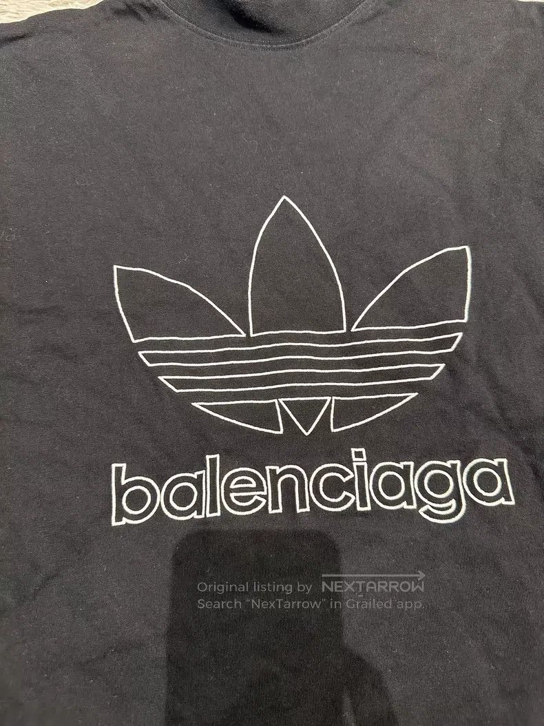 Balenciaga Balenciaga Black Adidas Collaborative Embroidered Short Sl Size US S / EU 44-46 / 1 - 3 Thumbnail