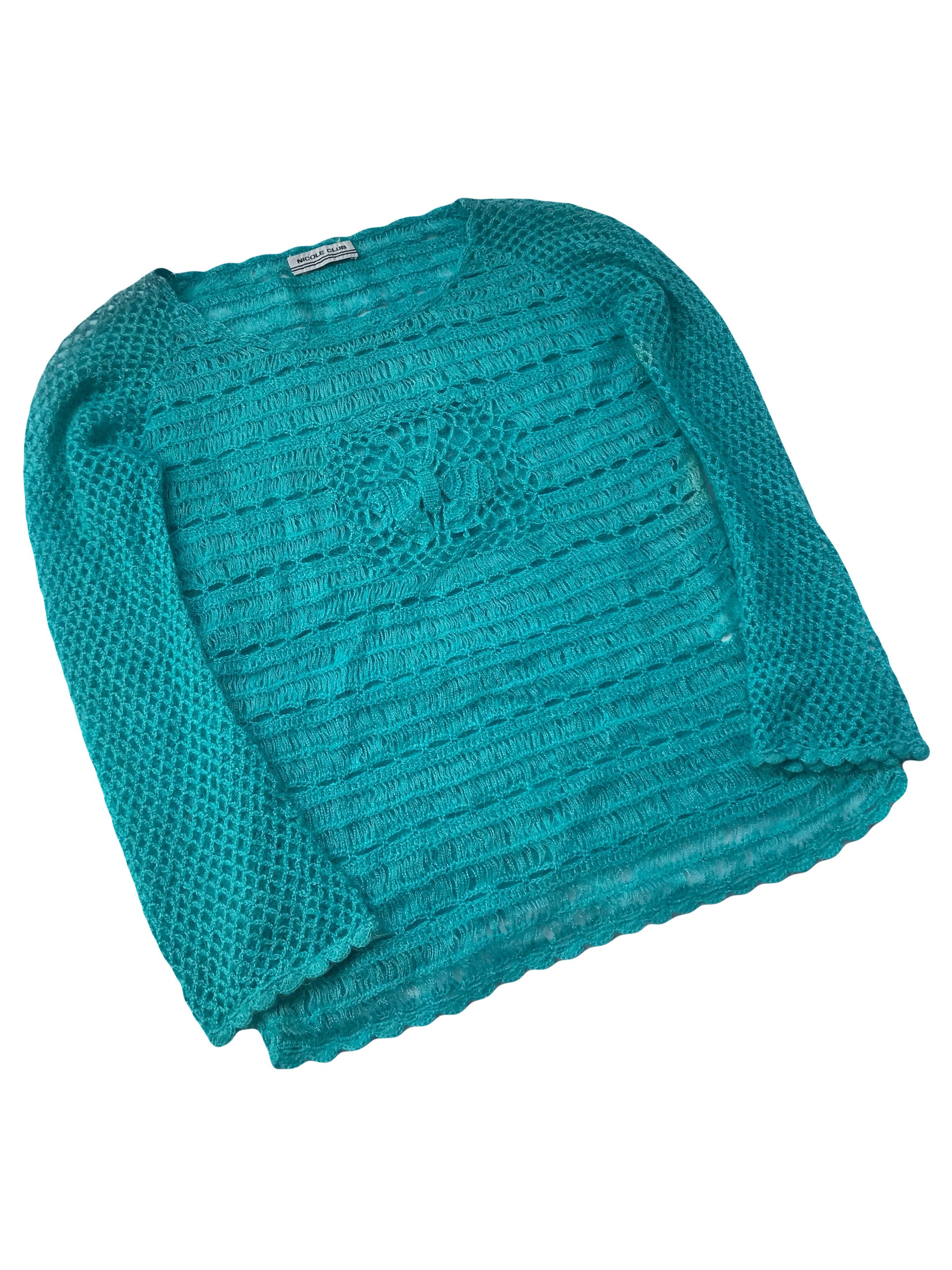 Nicole Club Nicole Club Mohair Butterfly Open Knitted Fish Net Size S / US 4 / IT 40 - 1 Thumbnail