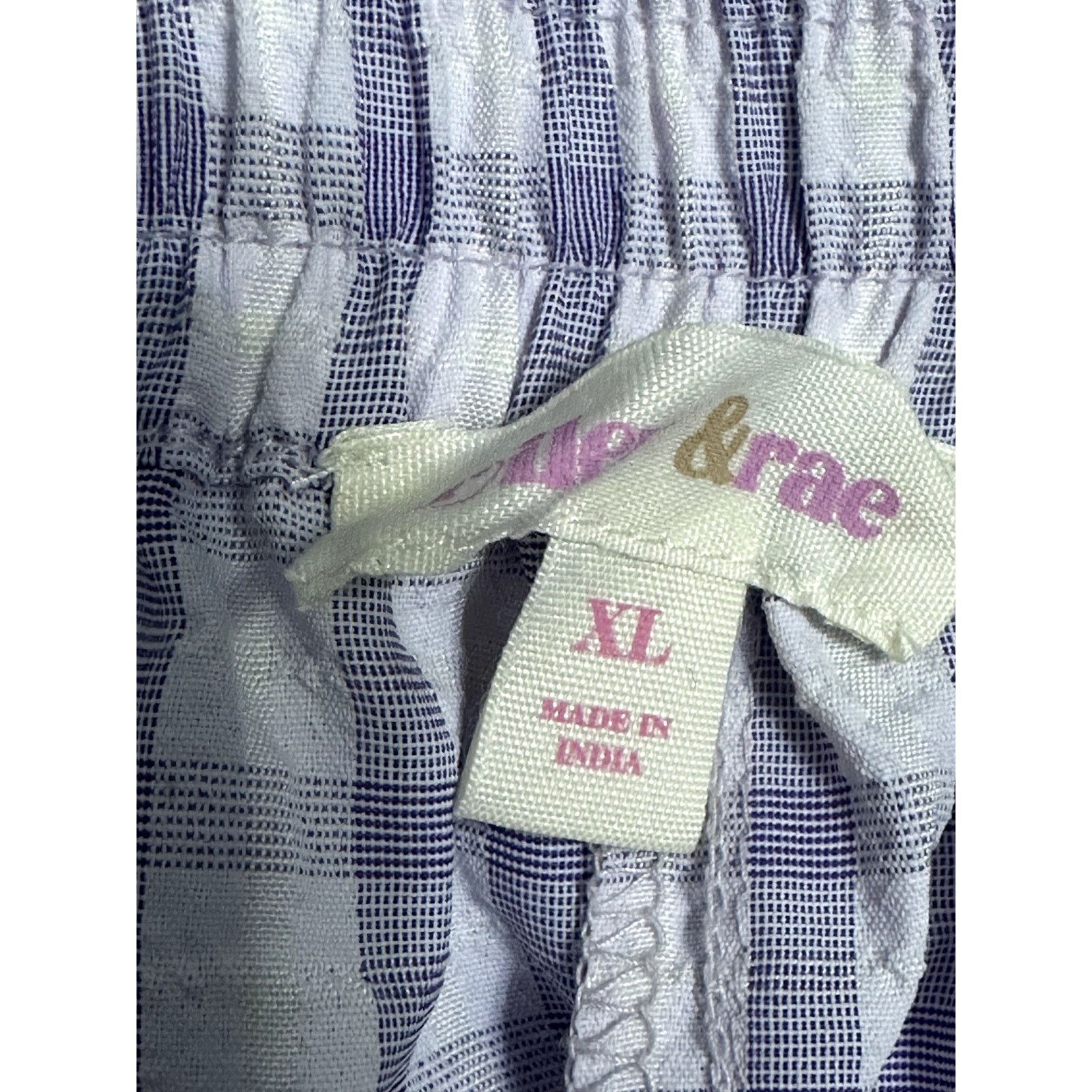 Other Riley & Rae Pull On Shorts Checkered Pockets Purple White XL Size 35" - 8 Thumbnail