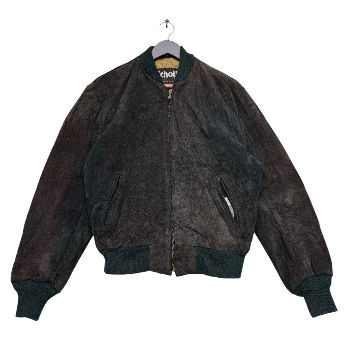 Schott Vintage Shcott Suede Leather Jacket Size US S / EU 44-46 / 1 - 1 Thumbnail