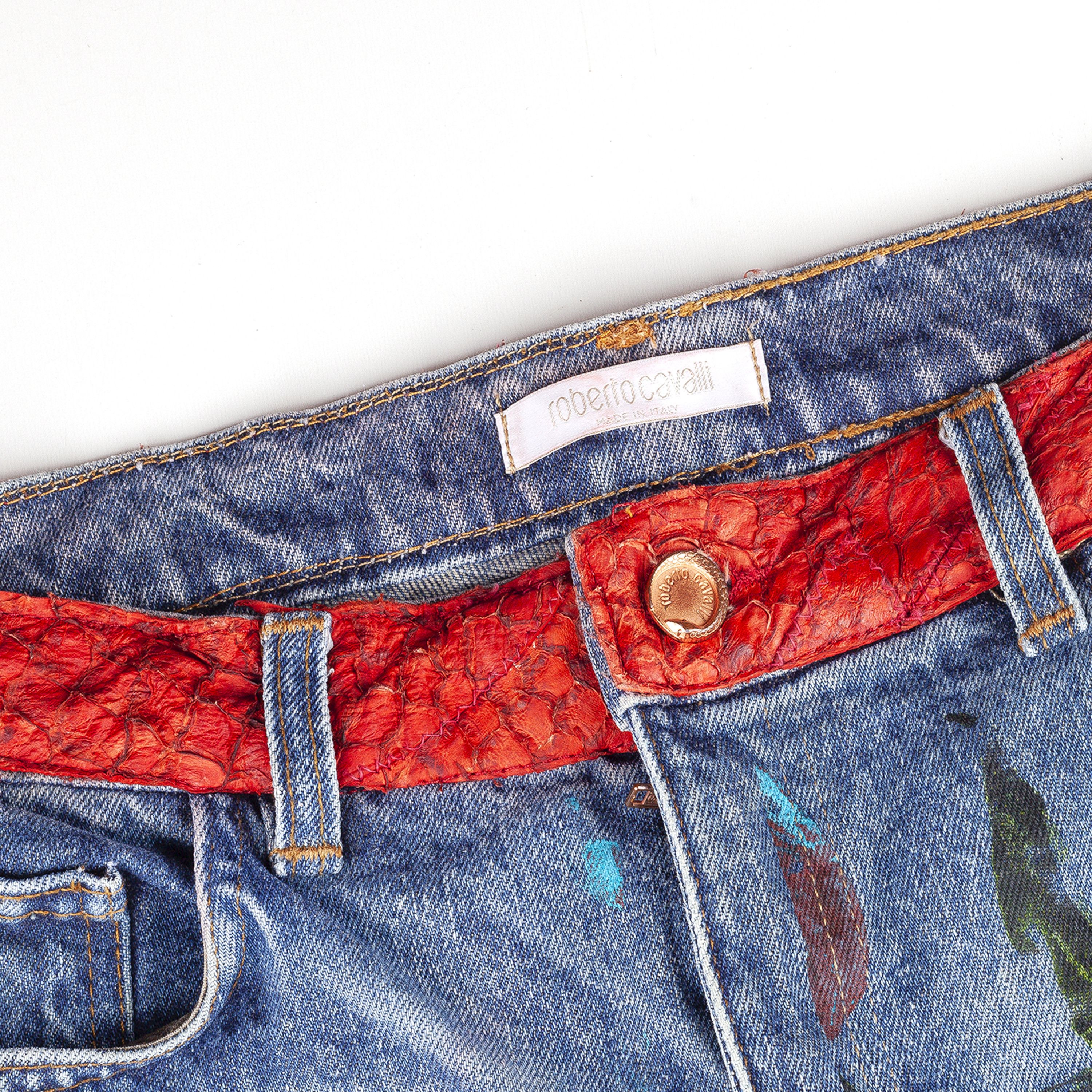 Roberto Cavalli Roberto Cavalli Flower Print Denim Vintage Jeans (M) Size US 28 / EU 44 - 5 Thumbnail