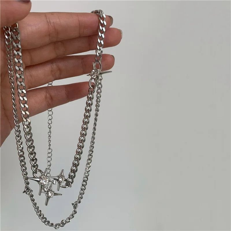 Jewelry Shinny Crystal Star Layer Chocker Necklace Size ONE SIZE - 3 Thumbnail