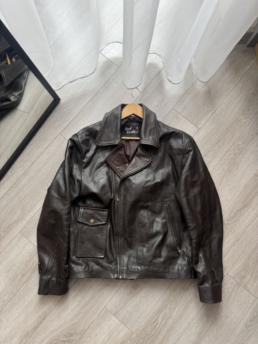 Genuine Leather 🔥ARCHIVE VINTAGE AVANT GARDE BIKER LEATHER JACKET 90s🔥 Size US L / EU 52-54 / 3 - 1 Thumbnail