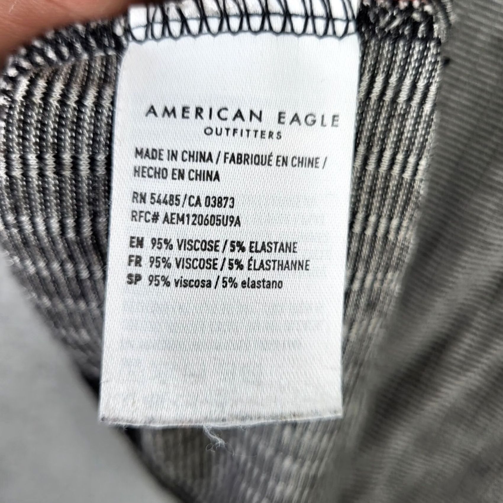 American Eagle Outfitters American Eagle Outfitters Cropped Top Women S Petite Short Sleeve Round Neck Multicolor Stretch Size S / US 4 / IT 40 - 4 Thumbnail
