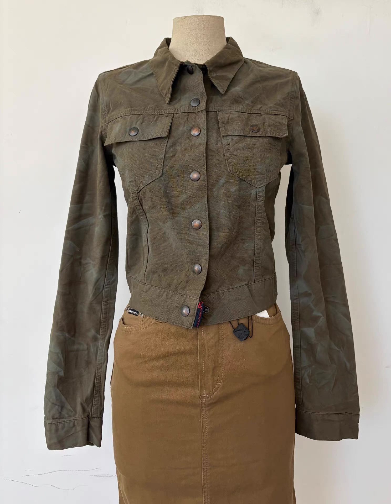 Dolce & Gabbana Dolce & Gabbana Y2K Women's Cropped Camouflage Jacket Ｑ21 Size S / US 4 / IT 40 - 1 Thumbnail