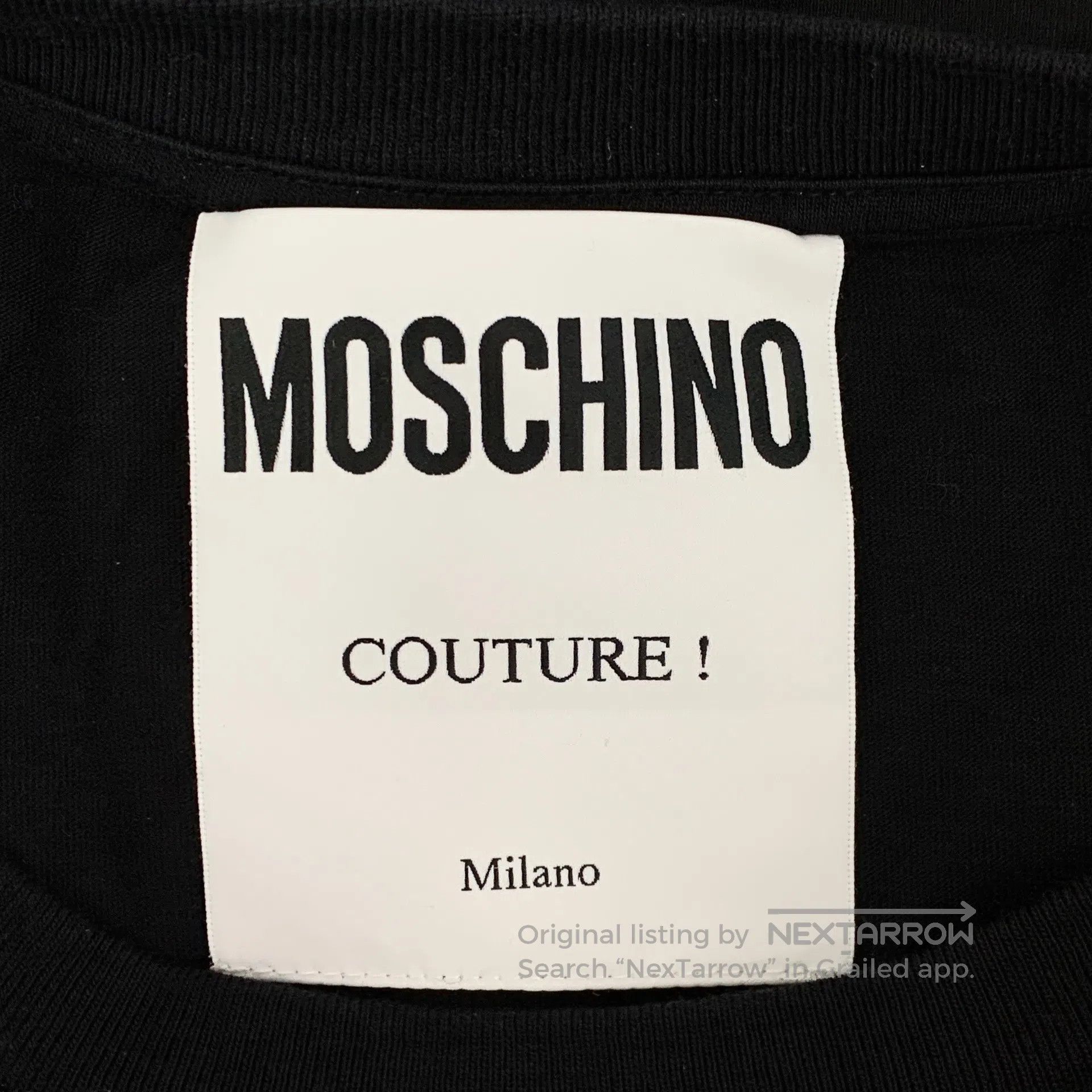 Moschino Moschino Black capsule letter print cotton round neck shor Size US XS / EU 42 / 0 - 6 Thumbnail