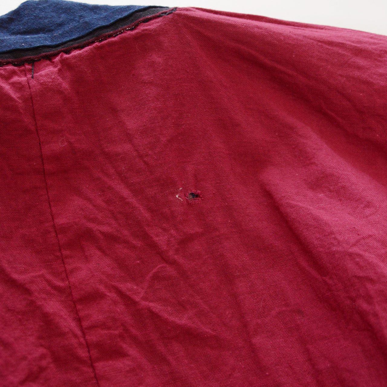 Other Vintage Japanese Noragi Jacket Indigo Collar Maroon Cotton Size US M / EU 48-50 / 2 - 6 Thumbnail