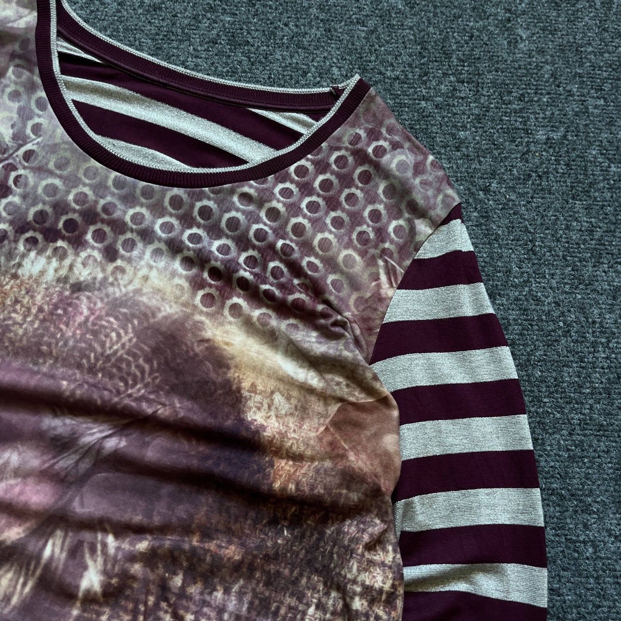 Le Grande Bleu (L.G.B.) VTG Women’s LGB Long-sleeve T-shirts Grunge Stripped 00s USA Size L / US 10 / IT 46 - 6 Thumbnail