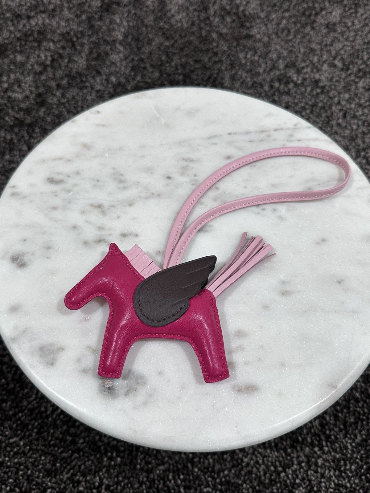 Hermes Hermes Pink/Red Leather MM Rodeo Pegasus Horse Bag Charm Size ONE SIZE - 1 Thumbnail