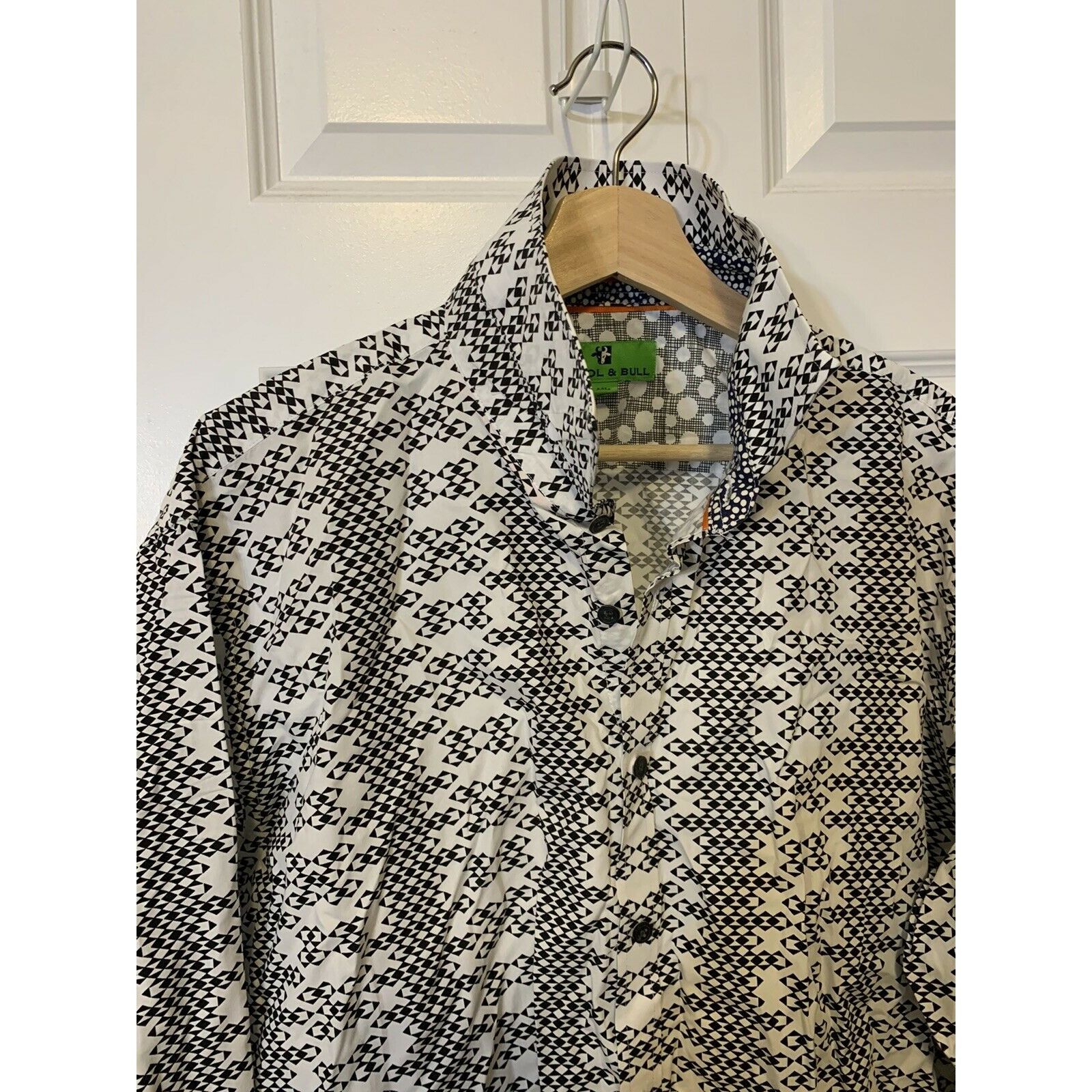 Other Bristol & Bull Men’s Sz XL Black White Geometric Shirt Size US XL / EU 56 / 4 - 8 Thumbnail