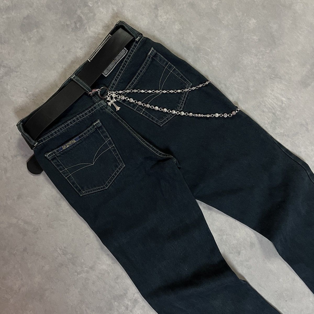 Japanese Brand 2000s Status Jeans Lace-Up Flared Denim / Y2K Punk Rock Size 26" / US 2 / IT 38 - 5 Thumbnail