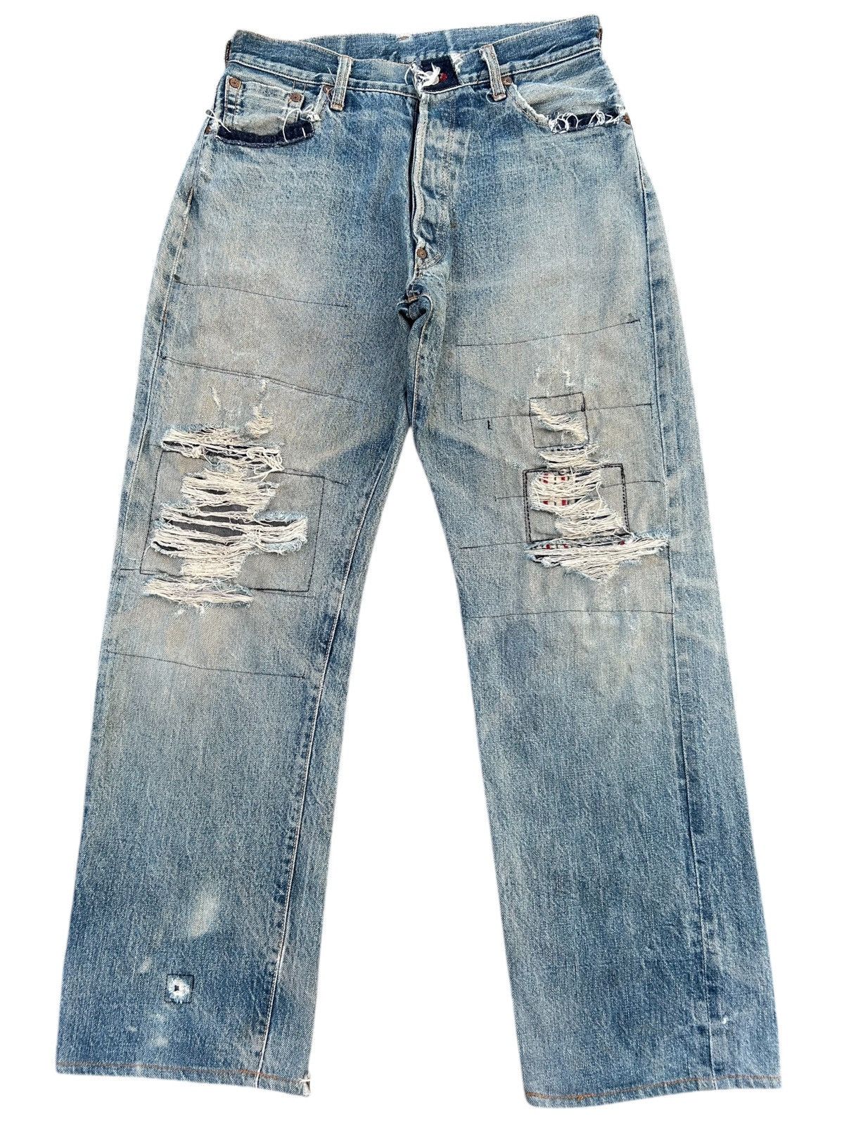 Thrashed Vintage Evis Selvedge Repair Denim Jeans