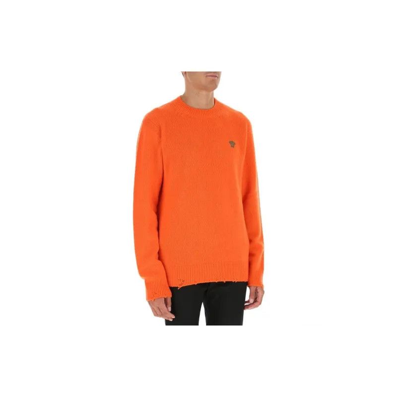 Versace o1y0525 Logo Crewneck Sweater in Orange Size US M / EU 48-50 / 2 - 3 Thumbnail