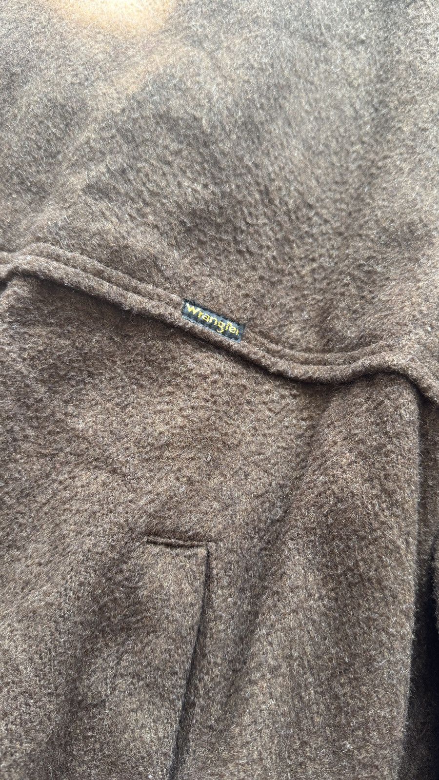 Vintage 90s Wrangler College Faded Wool Flying Brown Bomber Jacket Size US M / EU 48-50 / 2 - 5 Thumbnail