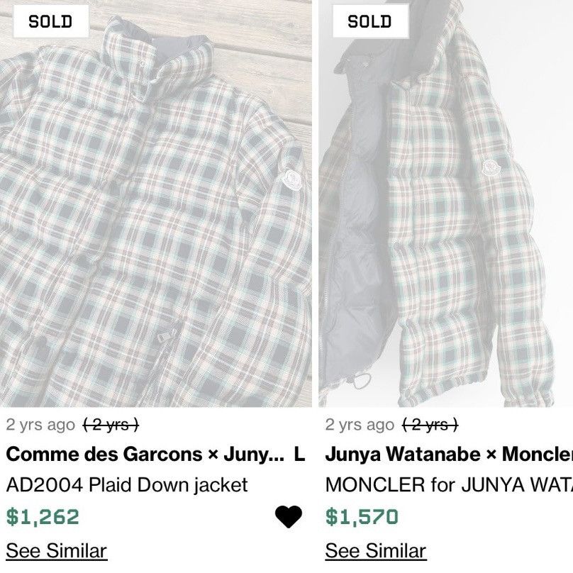 Moncler 2004 Moncler x Junya Watanabe CDG Green Plaid Down Jacket Size US M / EU 48-50 / 2 - 2 Thumbnail