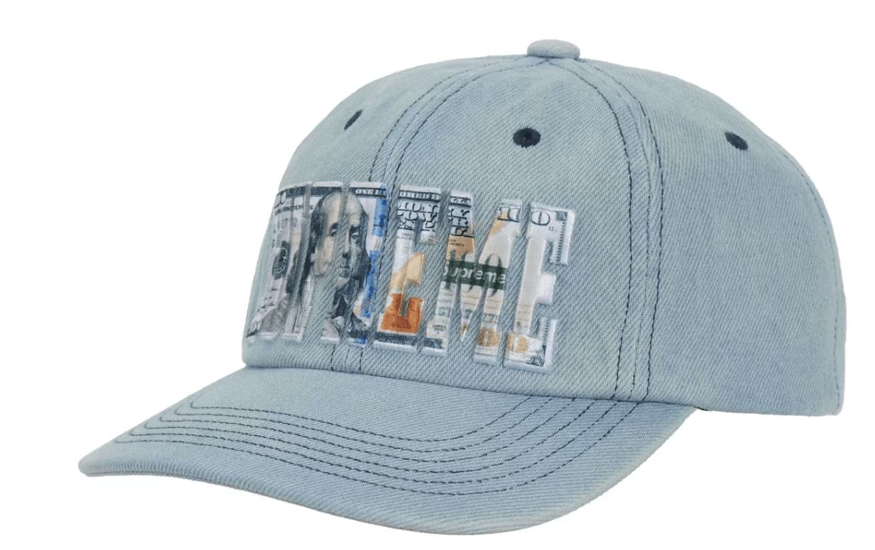Supreme Supreme Embroidered Money Logo 6 Panel Hat Denim Adjustable Size ONE SIZE - 2 Thumbnail
