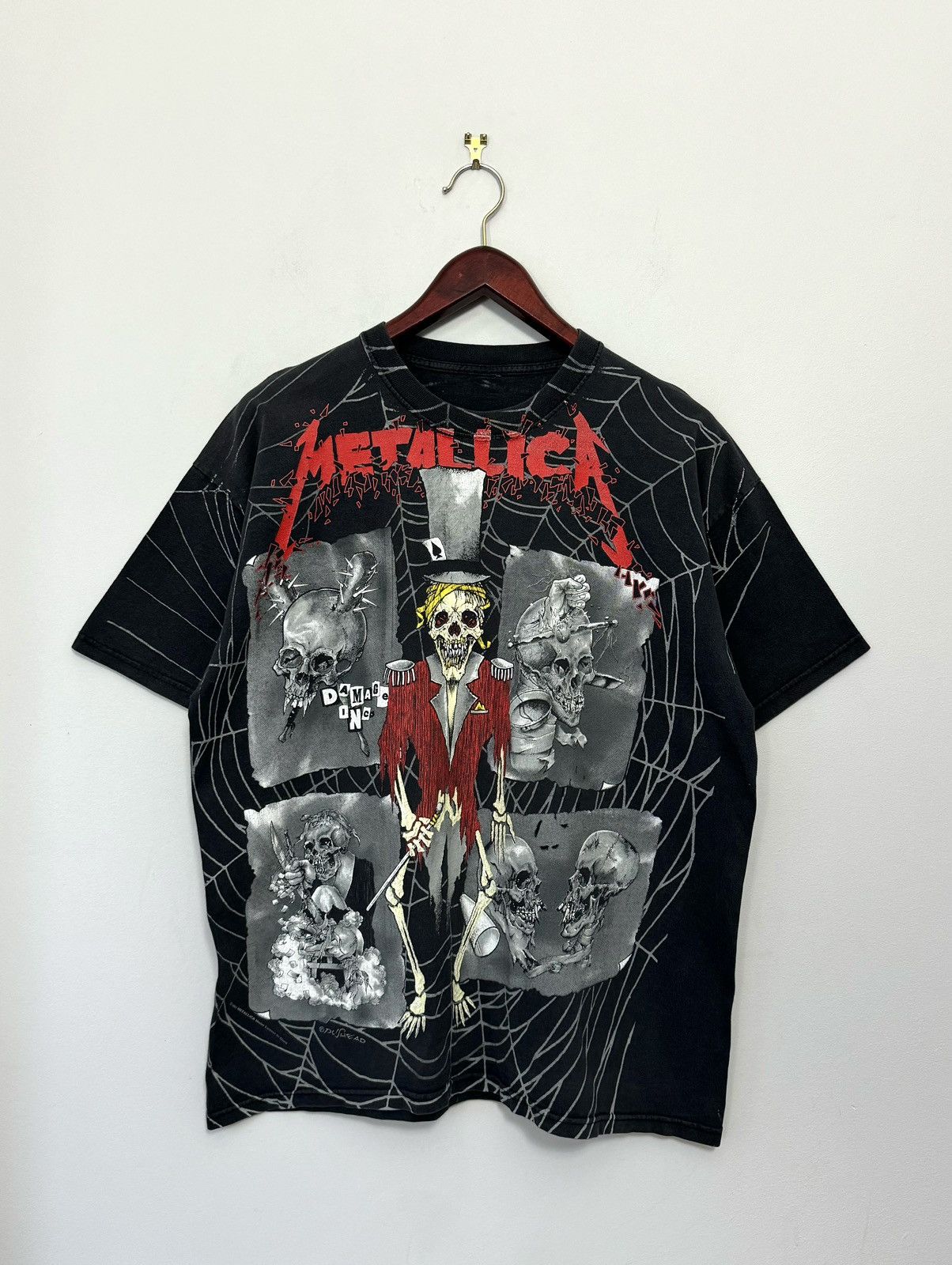 Band Tees × Metallica × Vintage Vintage Metallica 1992 Pushead All Over Print T-shirt Size US L / EU 52-54 / 3 - 1 Thumbnail