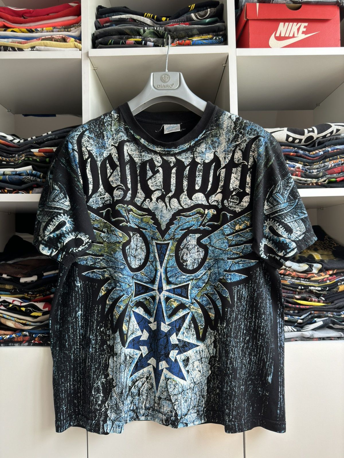 Band Tees × Vintage Vintage 2000s Behemoth Black Metal Allover Printed Tee Size US L / EU 52-54 / 3 - 3 Thumbnail