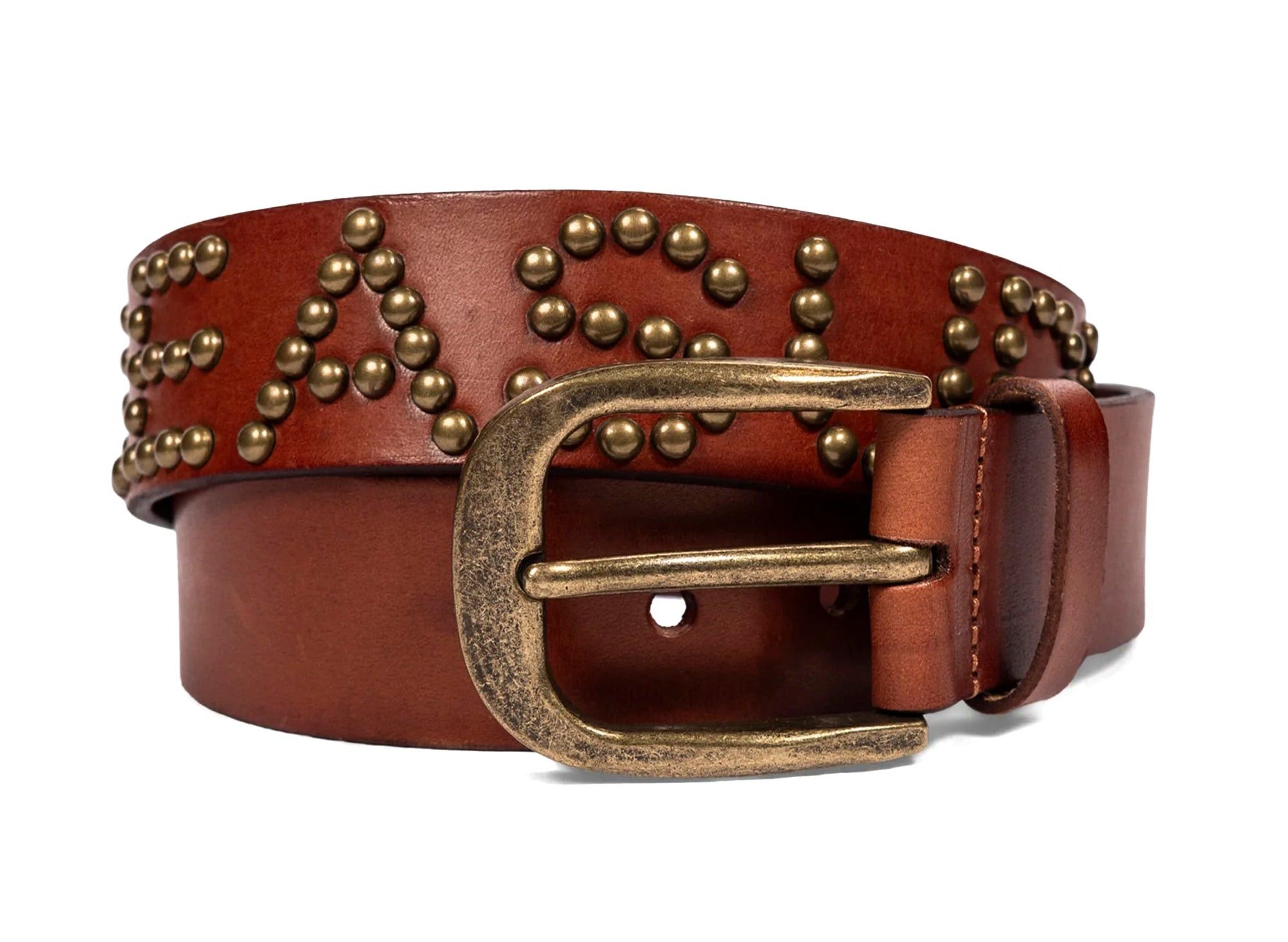 Pleasures STUDDED BELT IN BROWN Size ONE SIZE - 1 Thumbnail
