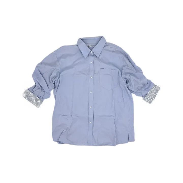 Alexander Wang Alexander Wang Long Sleeve Shirt with Crystal Cuffs - Size L / US 10 / IT 46 - 1 Thumbnail