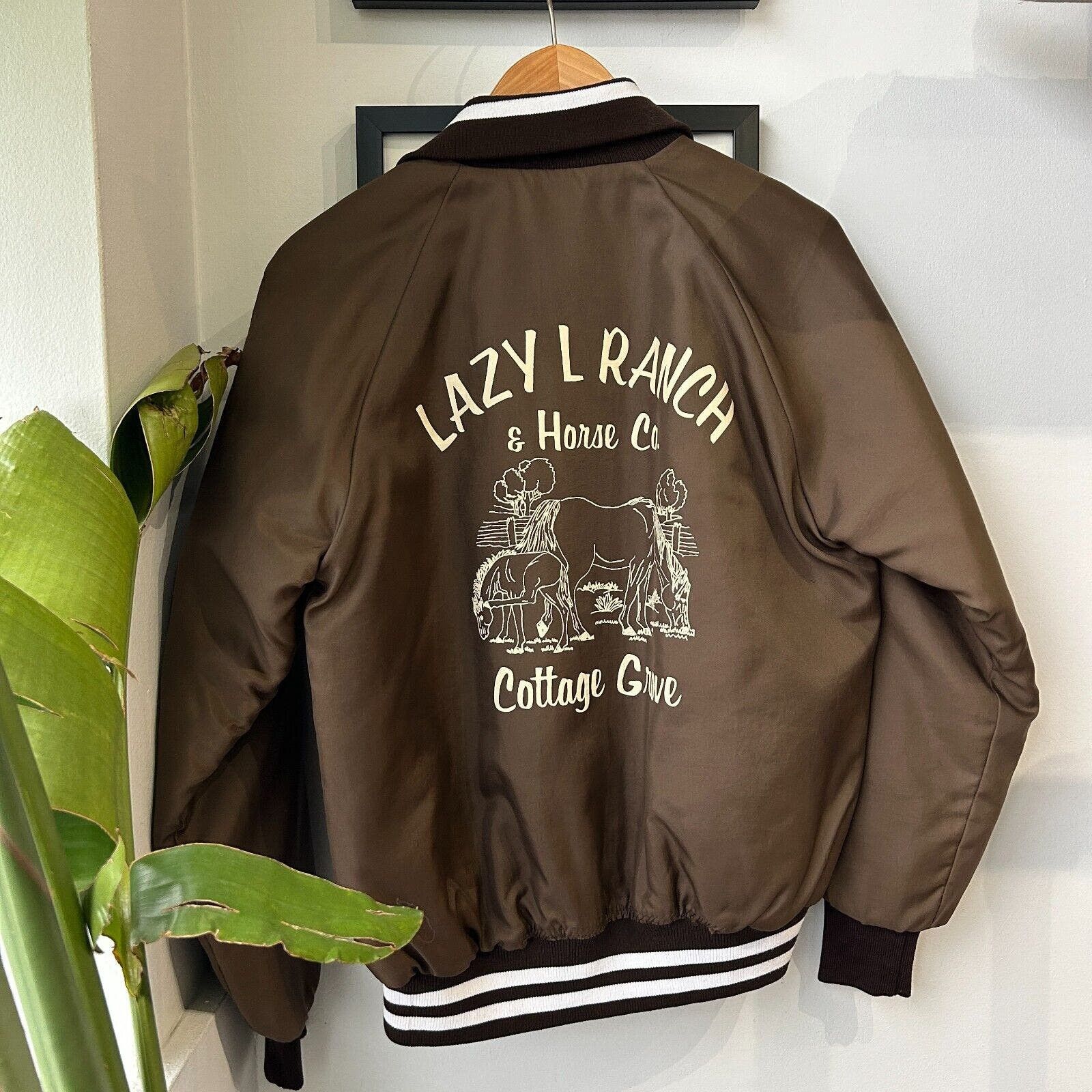 Vintage VINTAGE 90s | Lazy Ranch & Horse Co Bomber Jacket sz S Size US S / EU 44-46 / 1 - 1 Thumbnail