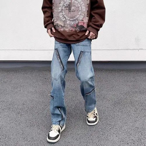 VIBE Straight zipper jeans with retro workwear design Size US 32 / EU 48 - 3 Thumbnail