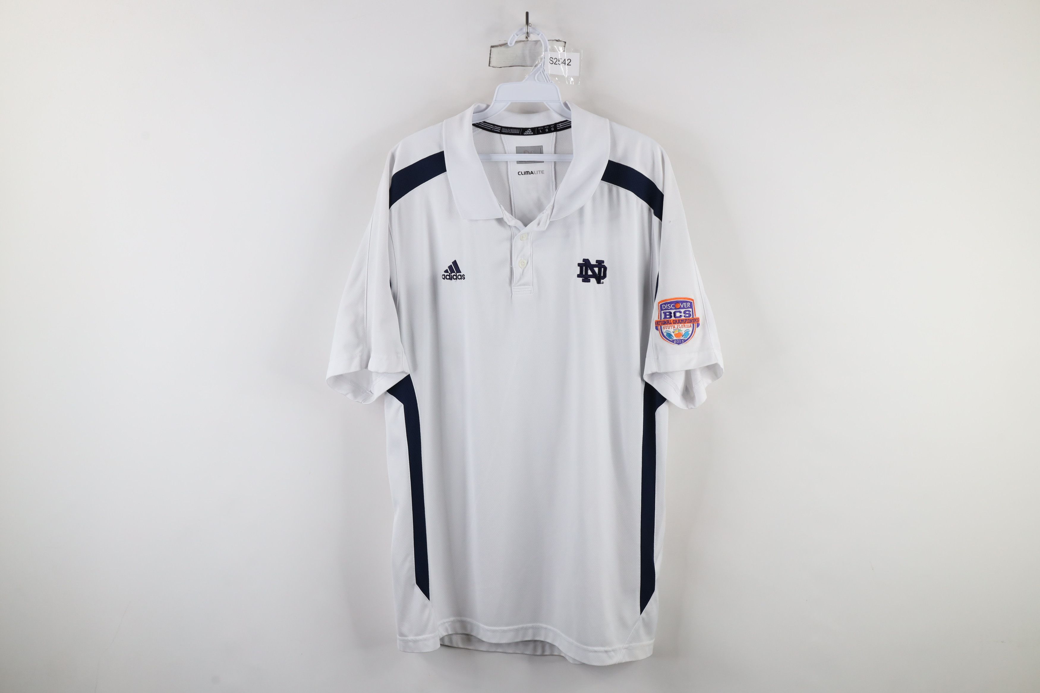 Adidas × Vintage Adidas Notre Dame Football 2013 National Championship Polo Size US L / EU 52-54 / 3 - 1 Thumbnail