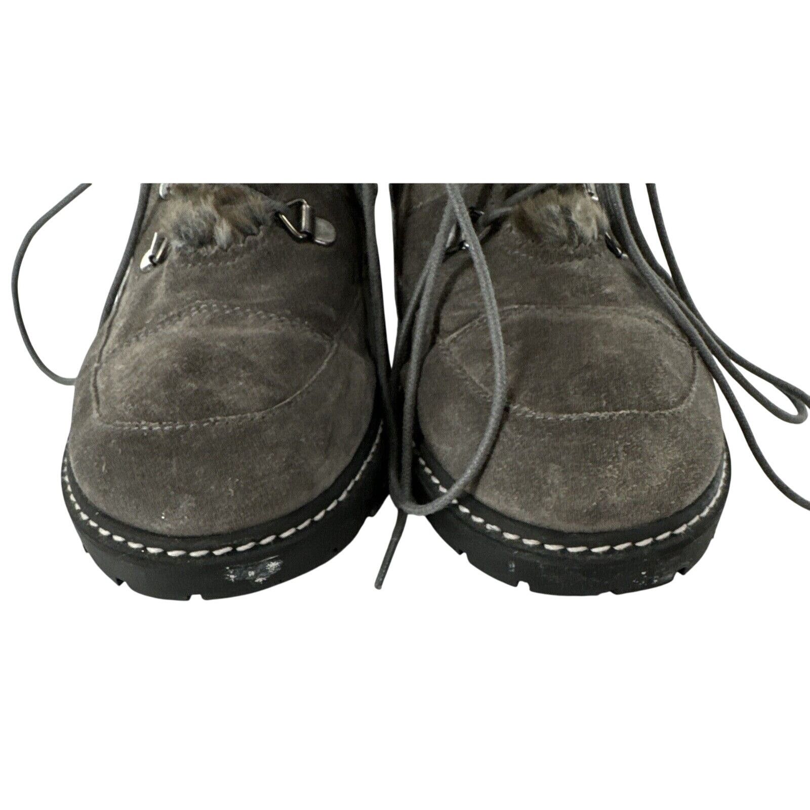 Stuart Weitzman Stuart Weitzman Designer Gray Suede Faux Fur Boots 7.5 Moto Size US 7.5 / IT 37.5 - 6 Thumbnail