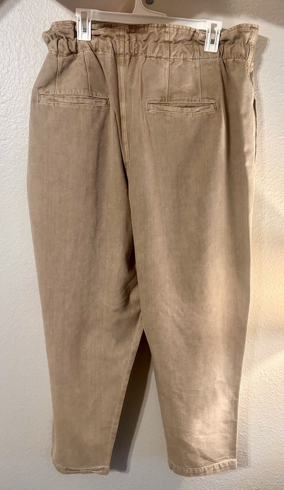 Free People Free People- Pleated Drawstring Sugar Kelp Paper Bag Pants Size 38" / US 16 / IT 52 - 4 Thumbnail