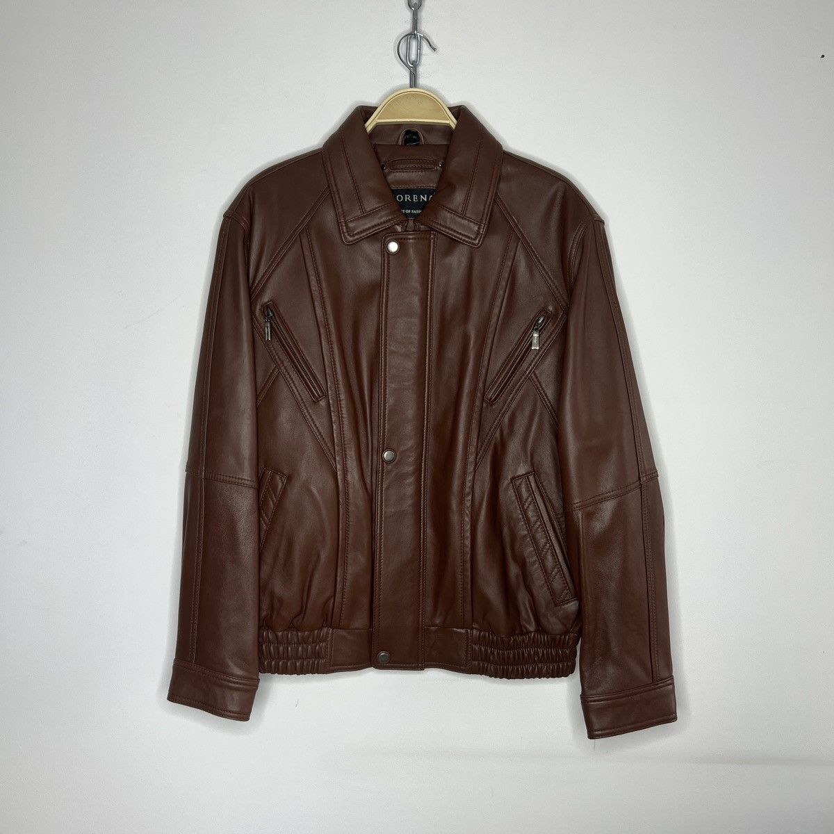 Leather × Vintage Vintage Brown Leather Motor Biker Jacket Trucker Genuine Size US M / EU 48-50 / 2 - 1 Thumbnail