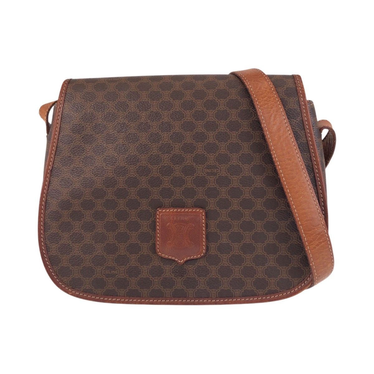 Celine Celine Macadam Pvc/leather Shoulder Bag Leather Shoulder Bag M13 in Brown, Women's
