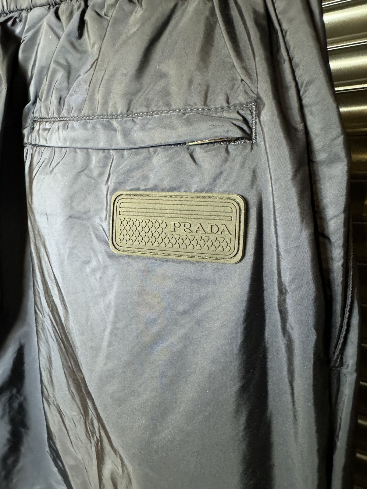 Prada Prada Re-Nylon Patch Logo Navy Nylon Track Pants - Size 50 Size US 32 / EU 48 - 3 Thumbnail