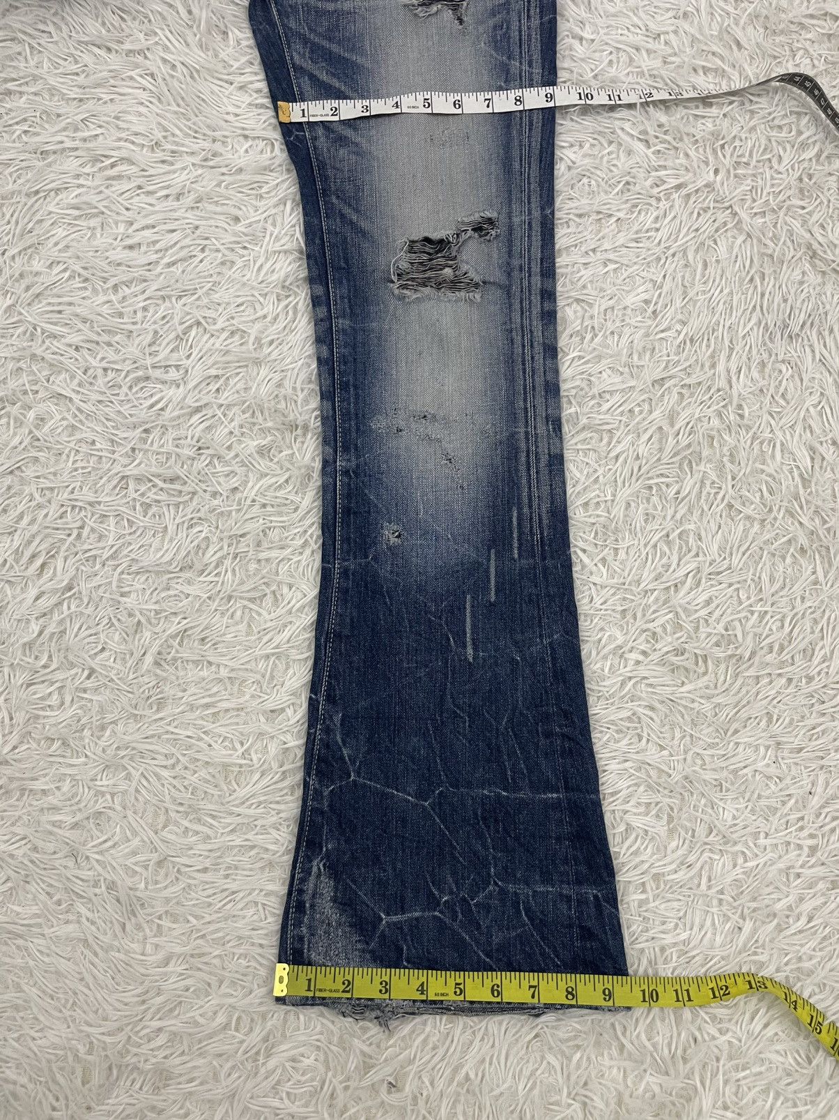 Vanquish Vanquish Gold Distress Flair Jeans Pant Made in Japan Size 31" - 10 Thumbnail