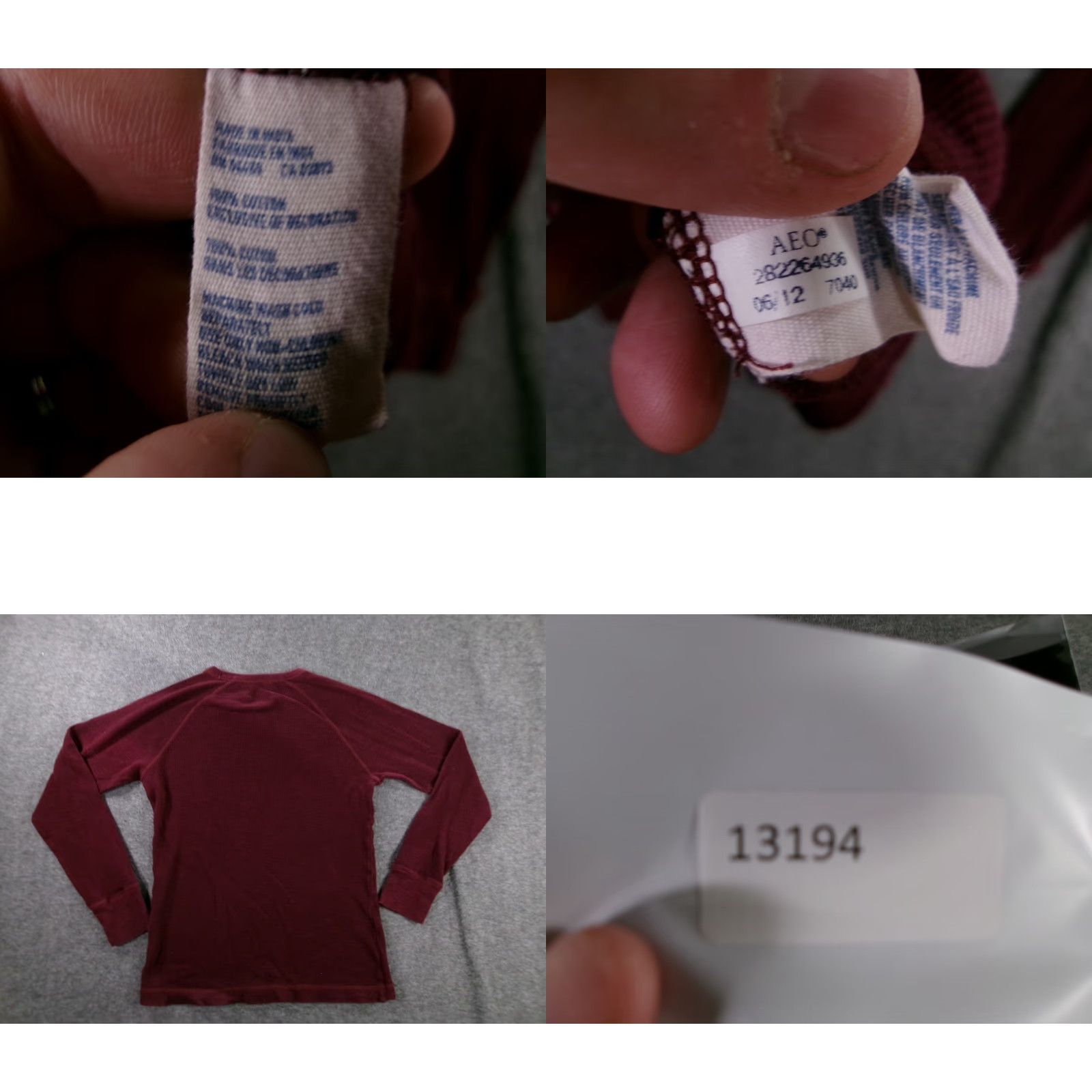 American Eagle Outfitters American Eagle Shirt Mens Medium Burgundy Legend Thermal Outdoor Casual Preppy Size US M / EU 48-50 / 2 - 8 Thumbnail
